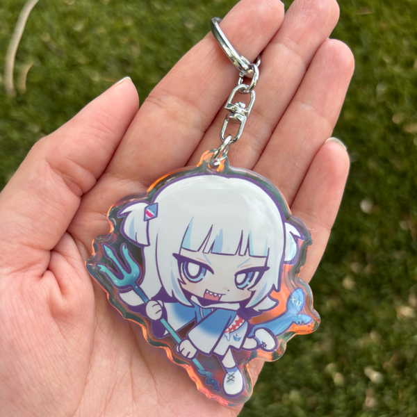 GAWR GURA - RAINBOW EPOXY KEYCHAIN