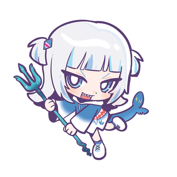 GAWR GURA - RAINBOW EPOXY KEYCHAIN
