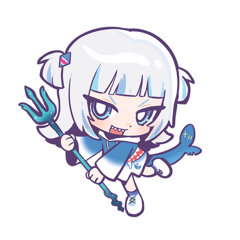 GAWR GURA - RAINBOW EPOXY KEYCHAIN