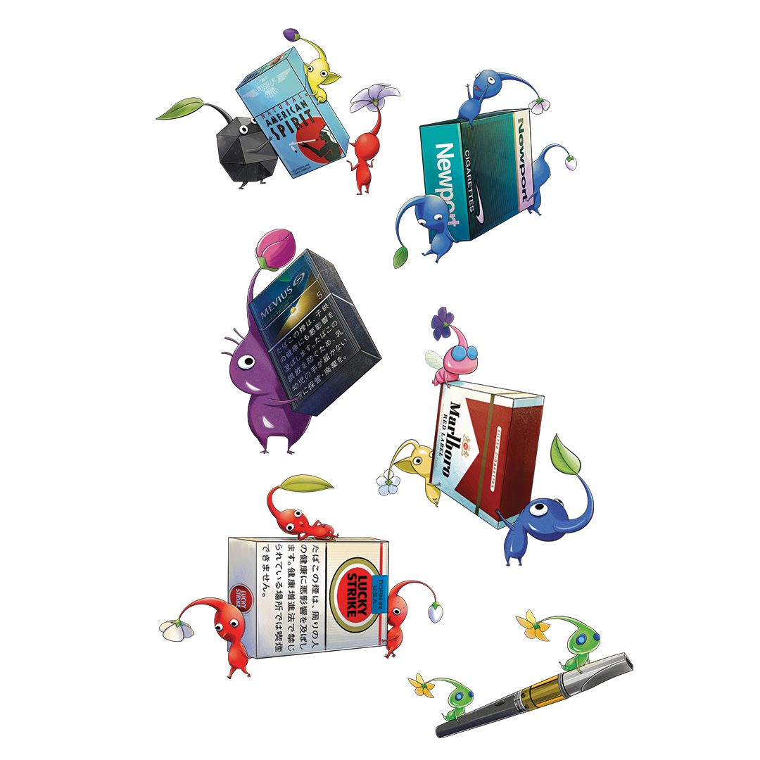 PACK OF 6 MINI BIKMIN - DIE CUT STICKERS