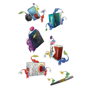 PACK OF 6 MINI BIKMIN - DIE CUT STICKERS