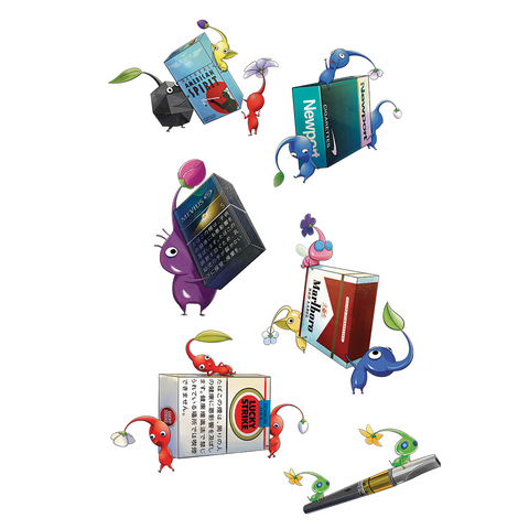 PACK OF 6 MINI BIKMIN - DIE CUT STICKERS